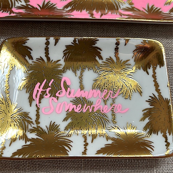 Lilly Pulitzer Set/2 Ceramic Trinket Trays NEW - Picture 4 of 5